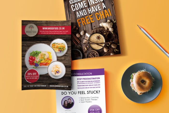 Printed flyers for Edinburgh business promotions