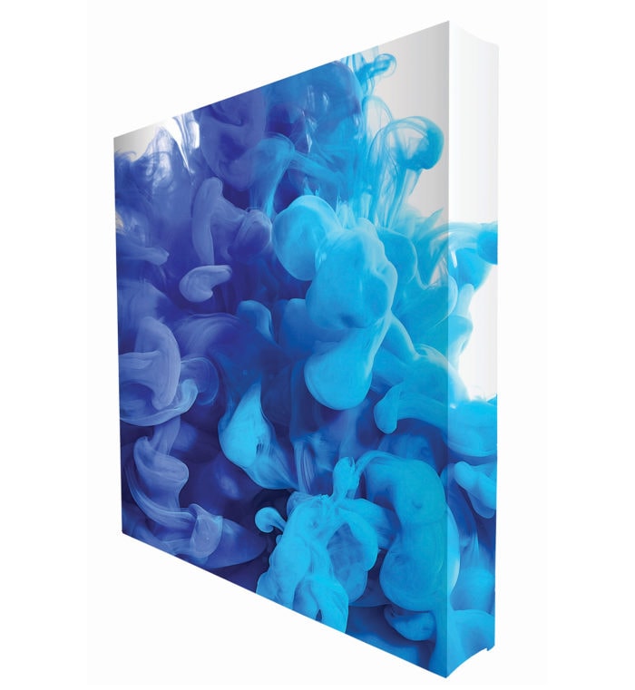 Straight pop-up exhibition stand with printed graphics