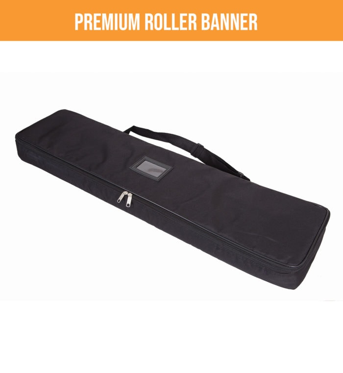 High-Quality Black Padded Bag For Edinburgh Banners’ Premium Roller Banner.