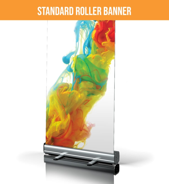 Vibrantly Printed Standard Roller Banner From Edinburgh Banners With Colourful Smoke Design.