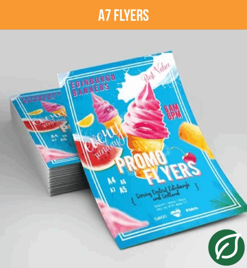 Stack Of A7 Flyers (74 × 105 Mm) On White, Clean Paper Finish