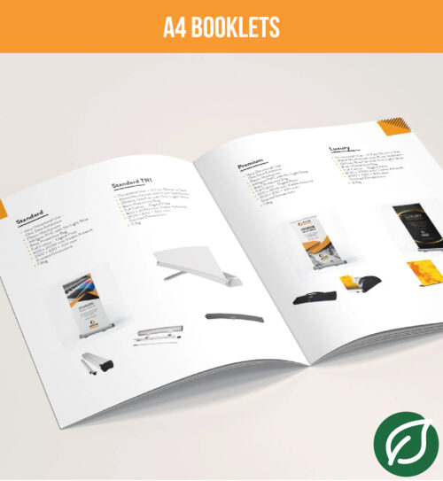 A4 Booklets 2 A4 Saddle-Stitched Booklet Printing With Stapled Spine — Edinburgh Banners