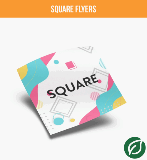 Square Flyer Stack Showing 1:1 Format With Clean White Finish
