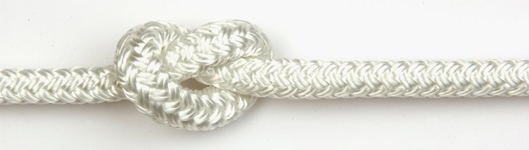 Strong White Decorative Rope With Knot, Suitable For Branding And Signage In Edinburgh.