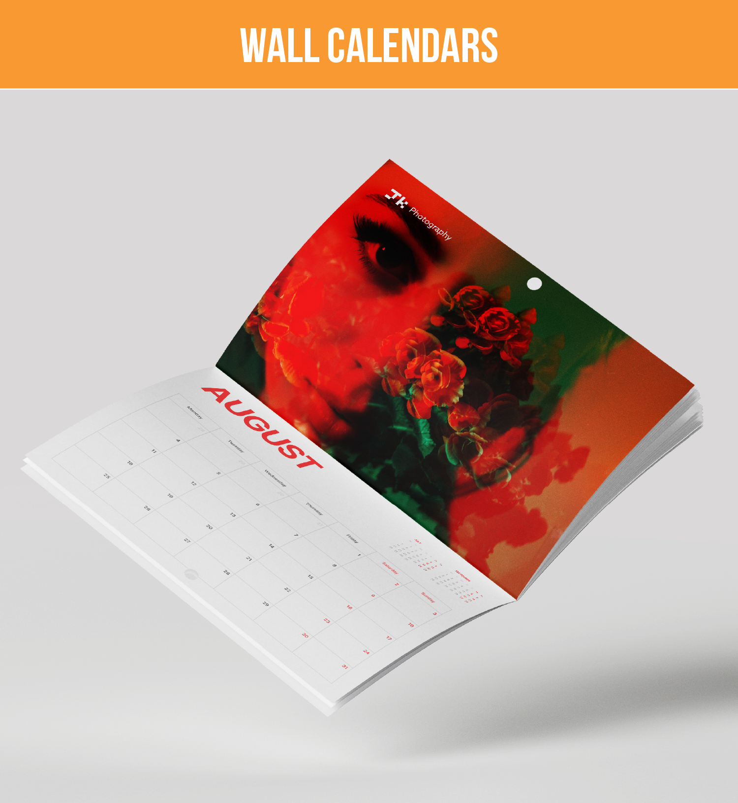 A4 Drilled-Hole Wall Calendar, 28Pp, Saddle-Stitched With Ø6 Mm Hang Hole